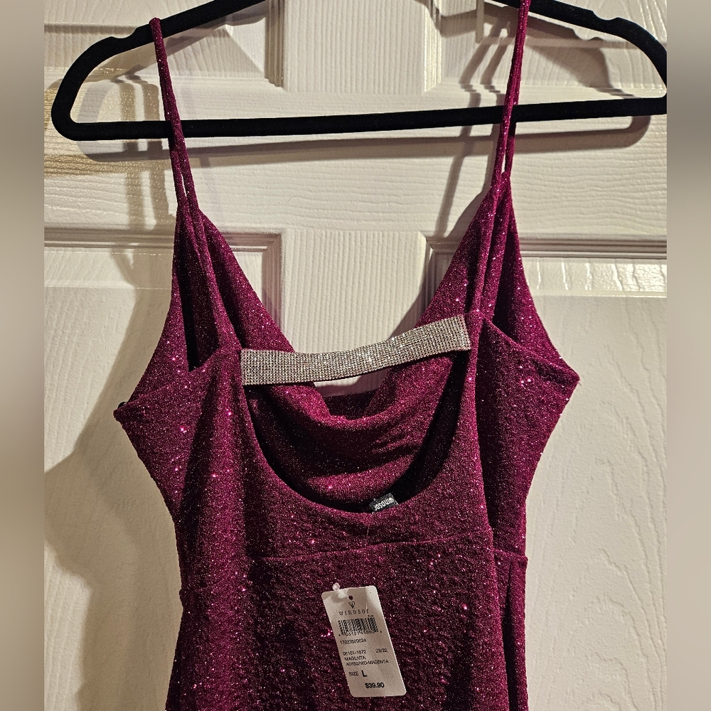 Magenta Glitter Mini Dress from Windsor. Large. Brand New. - Picture 4 of 4